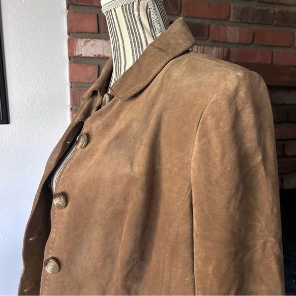 VTG Ann Taylor Y2K Suede Button Down Jacket in Tan Sz M - Picture 5 of 10